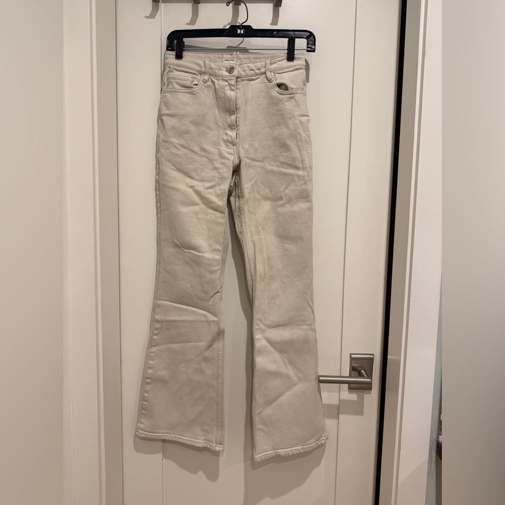 Women's Aritzia Wilfred Free Cream Bootcut/Flare Jeans